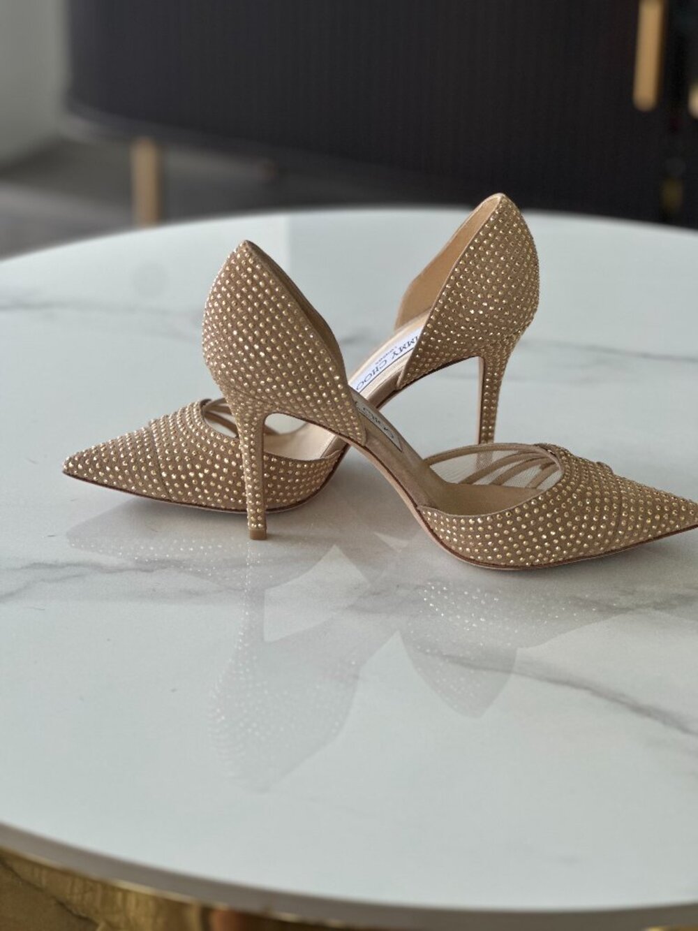 NEW - JIMMY CHOO - Karmel 85 Crystal Mesh, EU9 but fits like US8-8.5